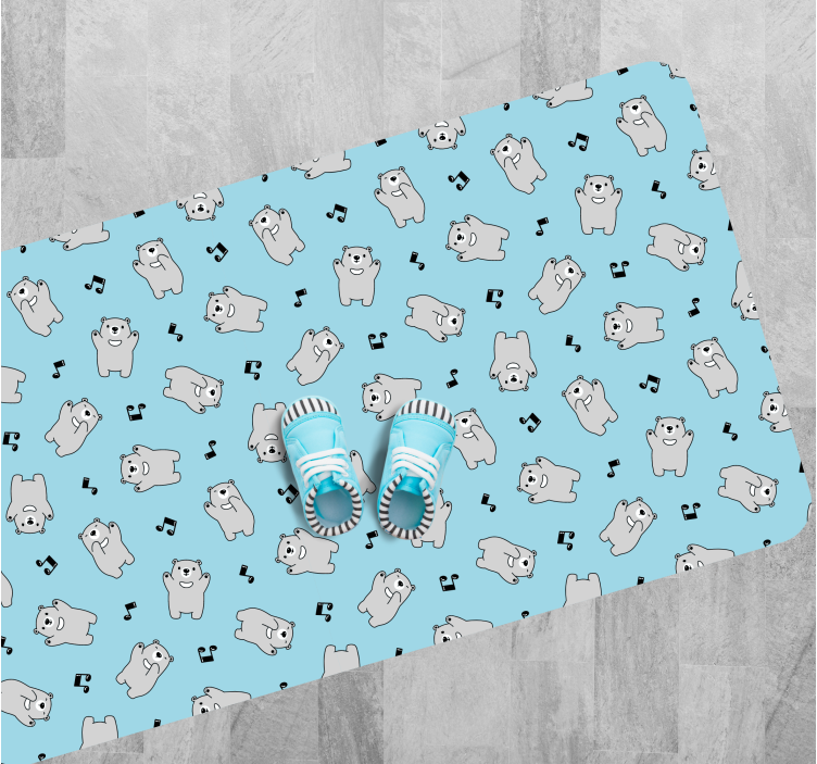 Tapis vinyle bébé personnages d'ours mignons - TenStickers