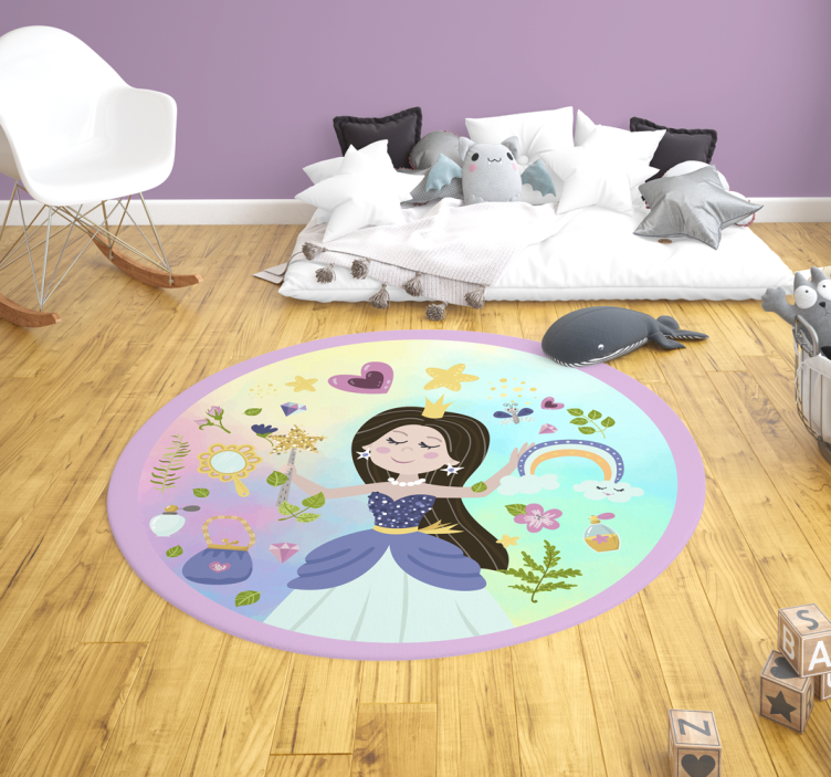 Tapis vinyle pour enfants princesse de conte de fées - TenStickers