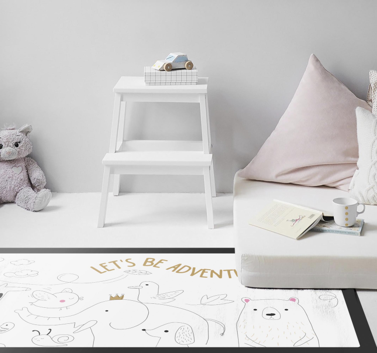 Tapis vinyle bébé scène d'aventure animale - TenStickers