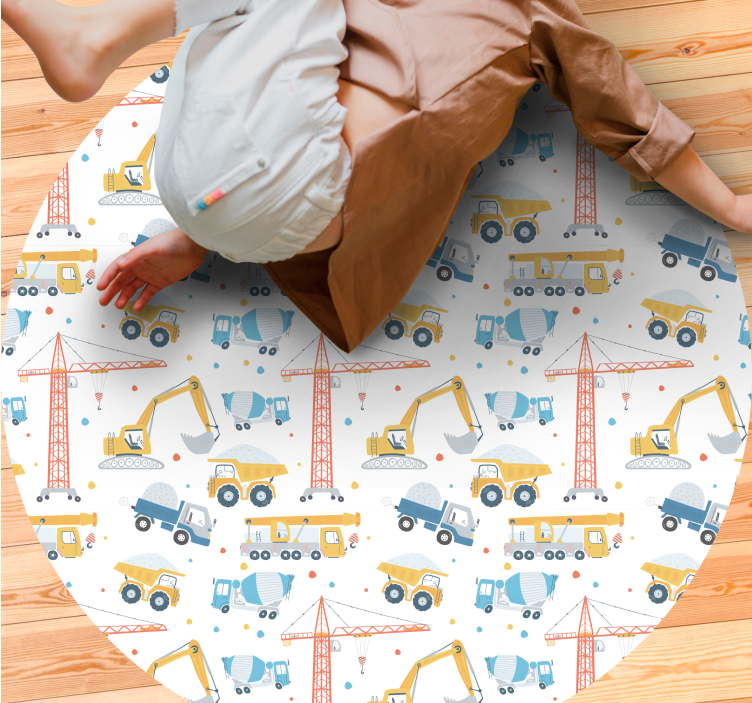 Tapis vinyle pour enfants véhicules de construction - TenStickers