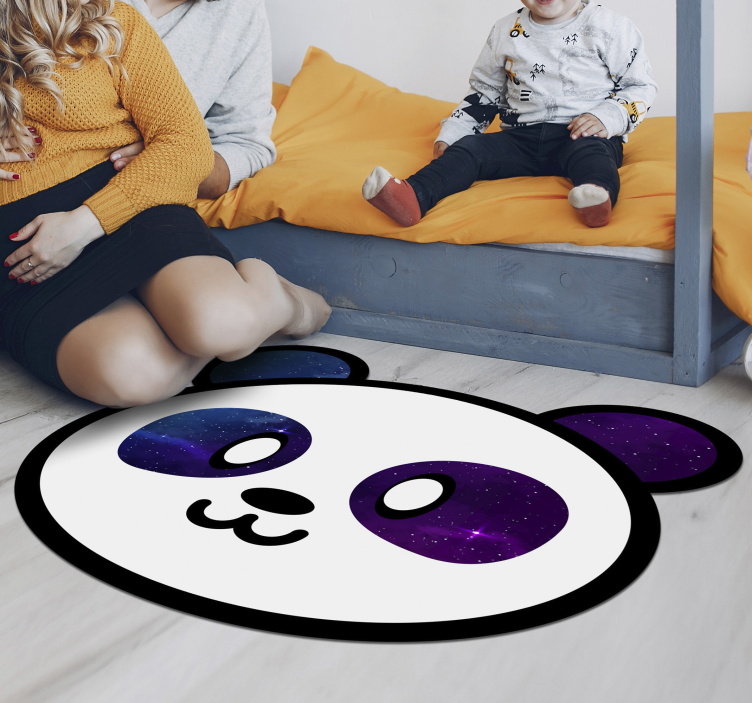 Tapis vinyle pour enfants visage de panda galactique - TenStickers