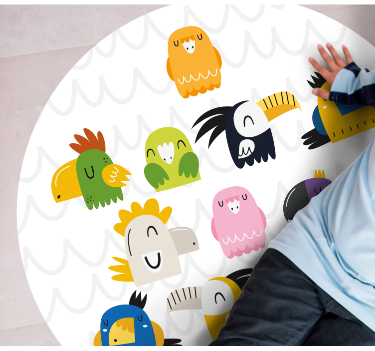 Tapis vinyle pour enfants visages d'oiseaux colorés - TenStickers