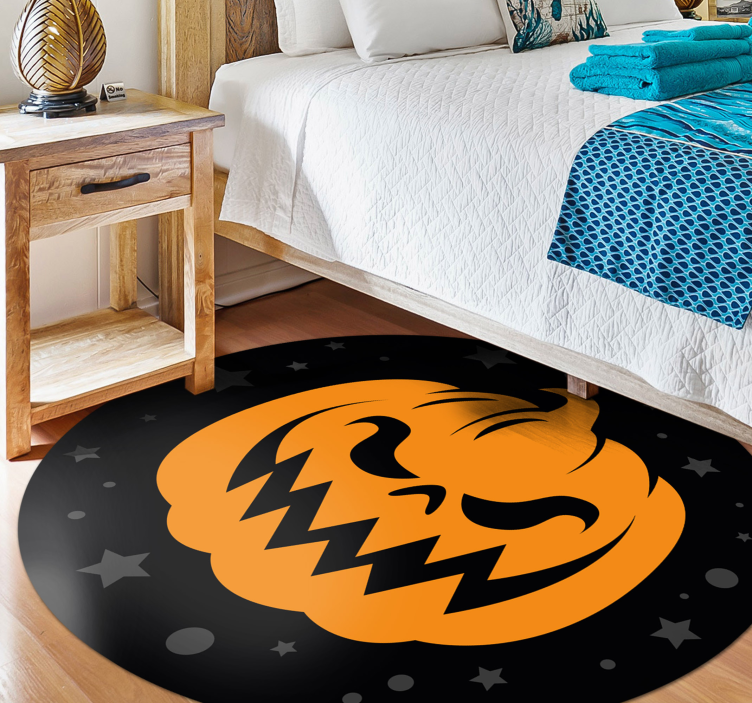 Tapis vinyle pour halloween citrouille effrayante - TenStickers