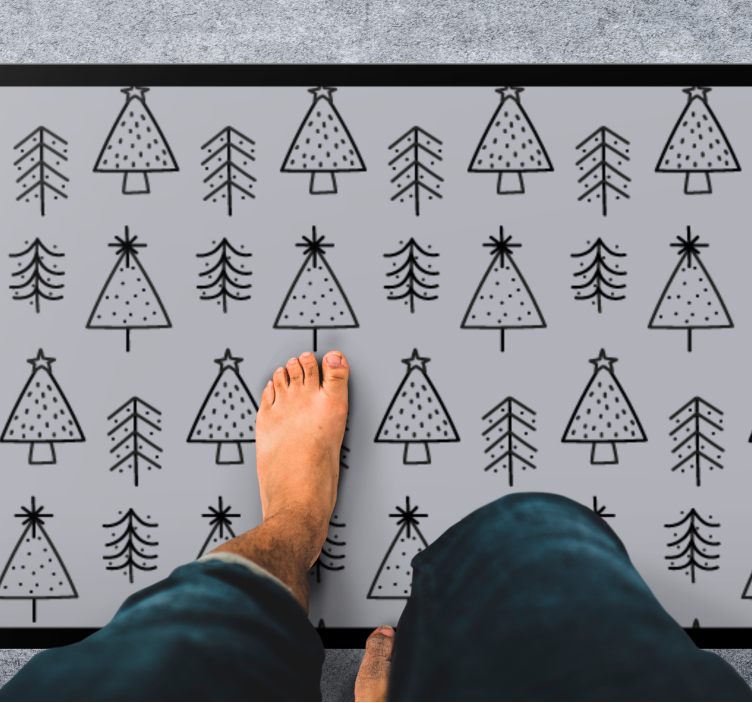 Tapis vinyle noël motif arbre festif - TenStickers