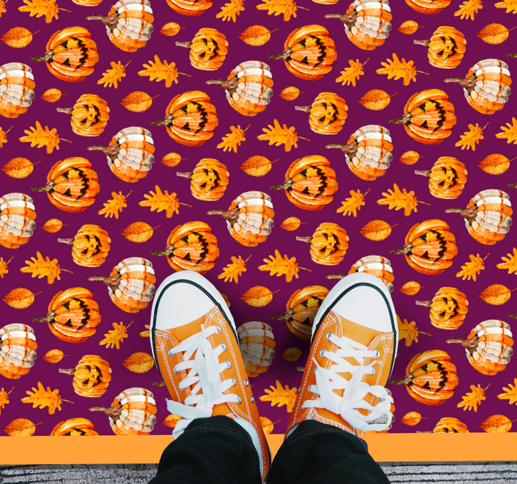 Tapis vinyle pour halloween motif de citrouille - TenStickers