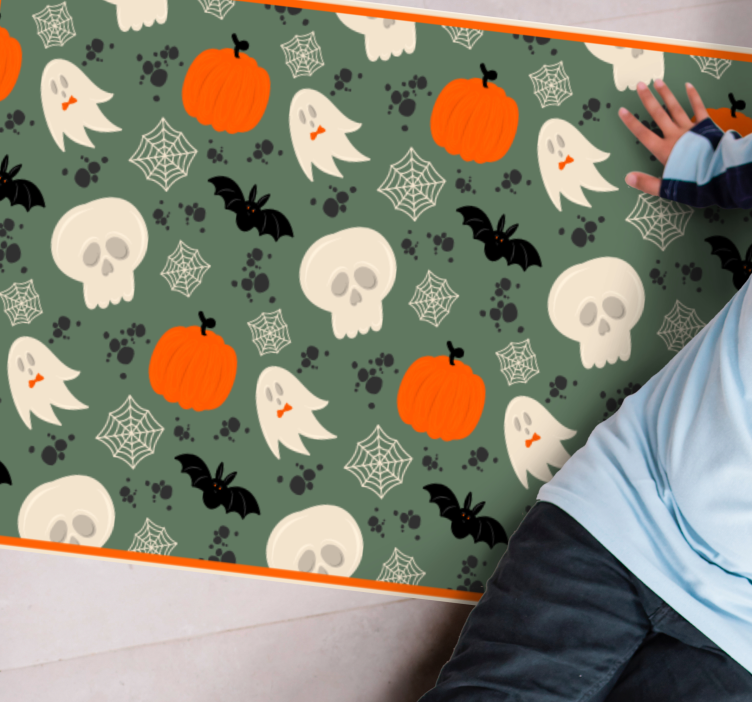 Tapis vinyle pour halloween motif de citrouille effrayant - TenStickers