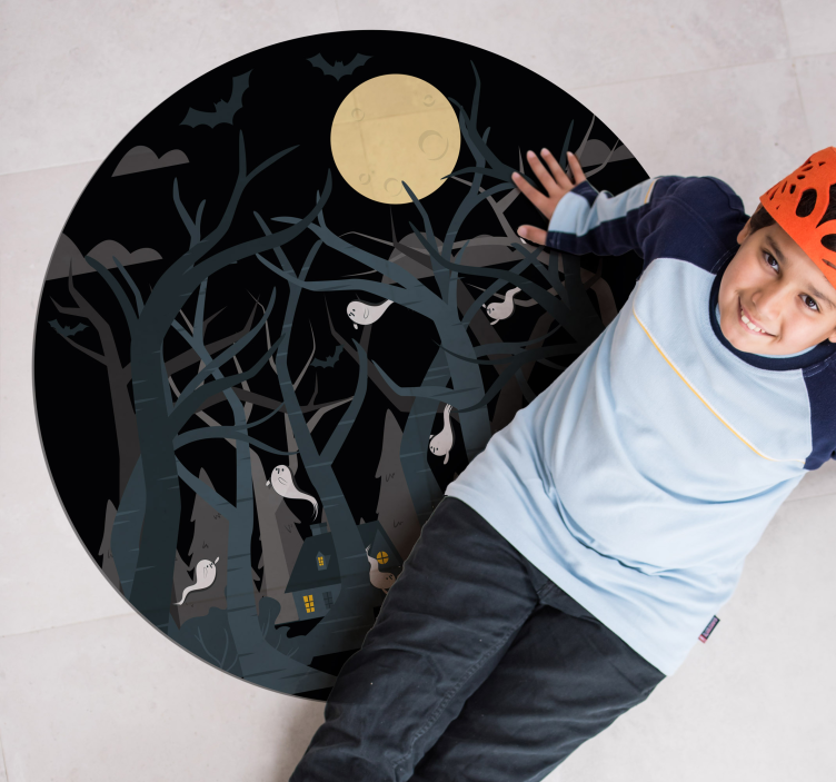 Tapis vinyle pour halloween scène forestière effrayante - TenStickers