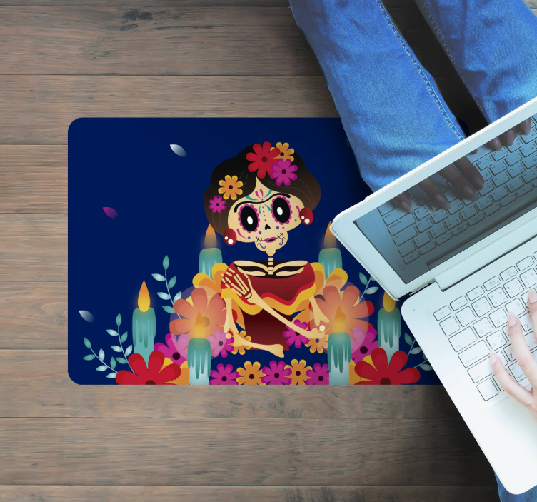 Tapis vinyle pour halloween squelette festif - TenStickers