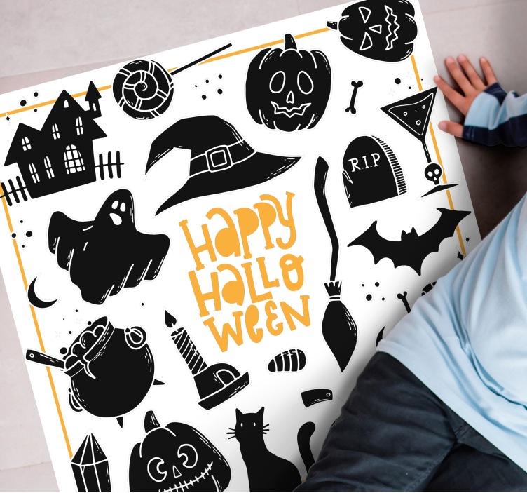 Tapis vinyle pour halloween symboles festifs - TenStickers