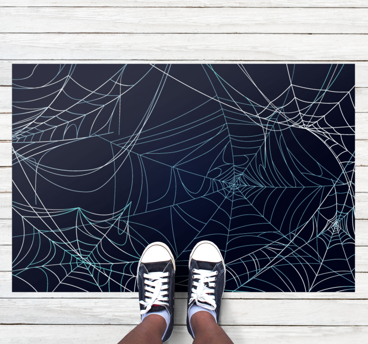 Tapis vinyle pour halloween toiles d'araignées effrayantes - TenStickers