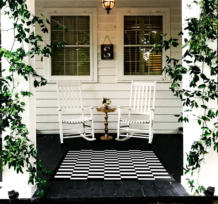 Tapis vinyle rayures damier classique - TenStickers