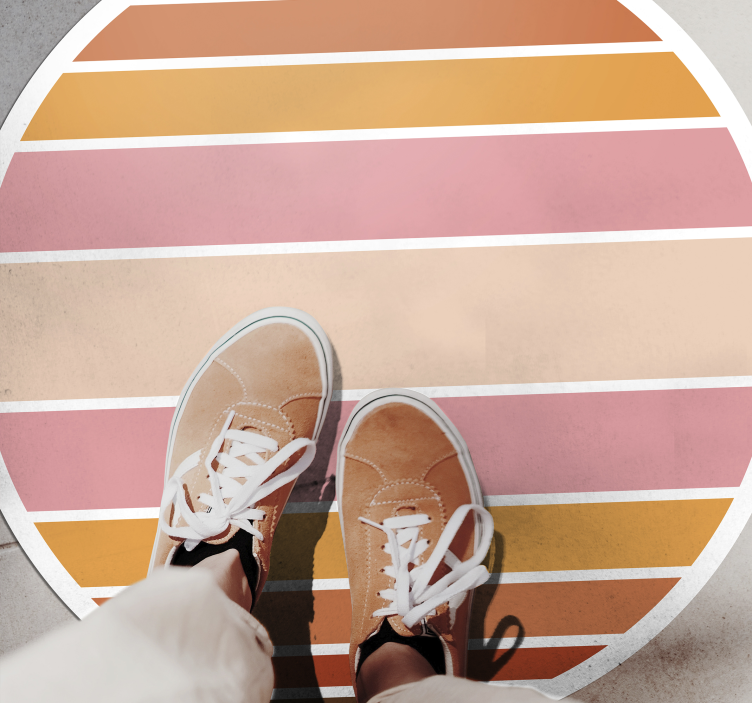 Tapis vinyle rayures design ovale rayé - TenStickers