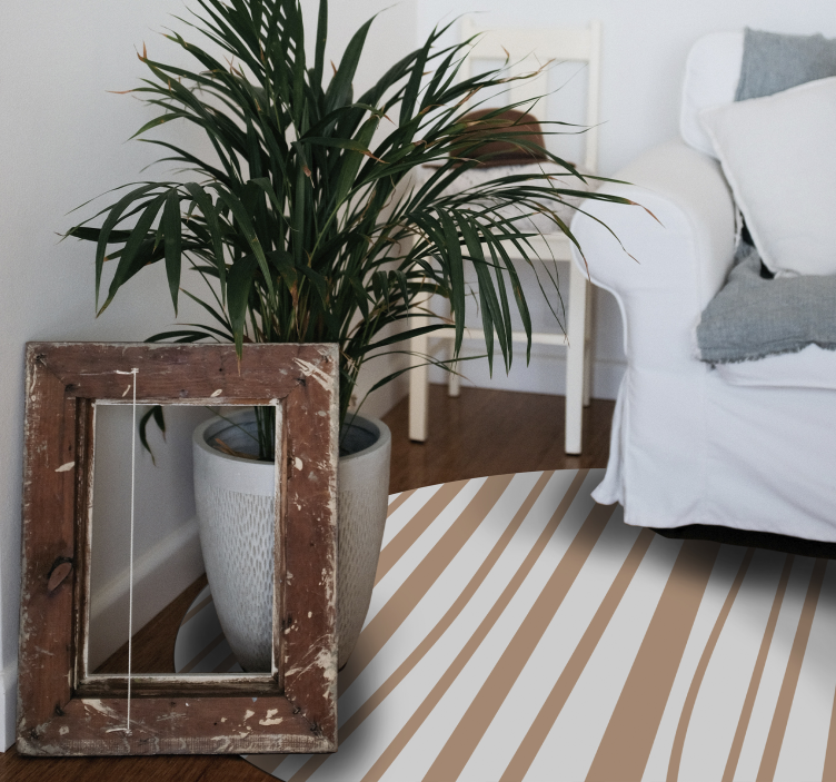 Tapis vinyle rond élégance douce et rayée - TenStickers