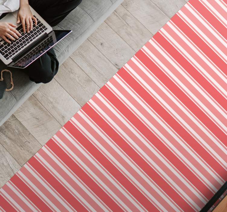 Tapis vinyle rayures harmonie rose rayée - TenStickers