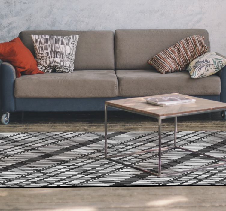 Tapis vinyle rayures motif à carreaux classique - TenStickers