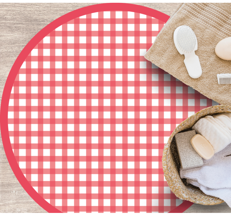 Tapis vinyle rayures motif damier classique - TenStickers