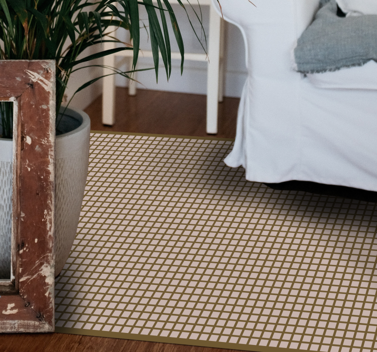 Tapis vinyle rayures motif de grille géométrique - TenStickers