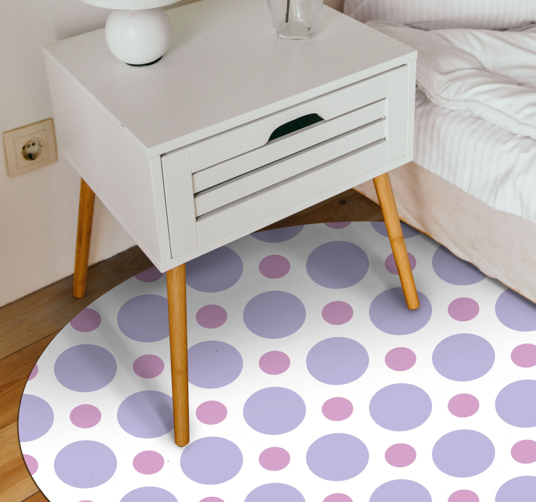 Tapis vinyle rayures motif de points circulaires - TenStickers