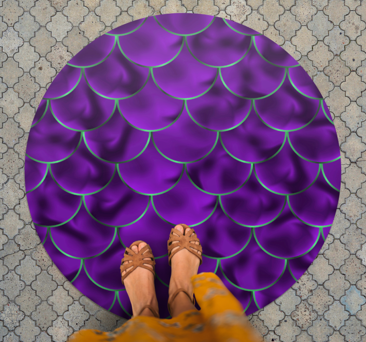 Tapis vinyle rond motif coquille violet - TenStickers
