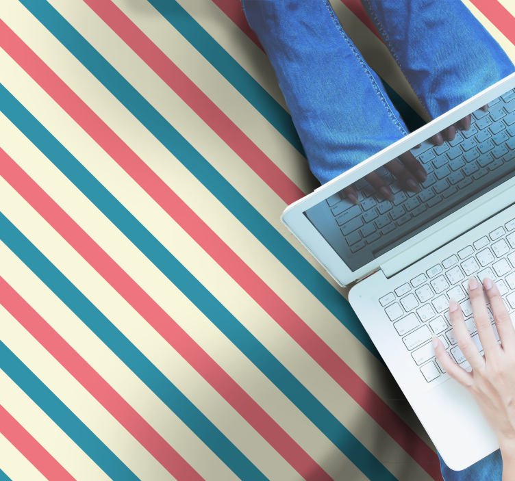 Tapis vinyle rayures palette de couleurs rayées - TenStickers