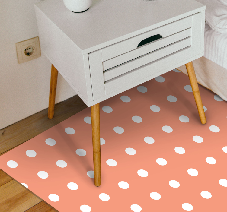 Tapis vinyle chambre pois pêche - TenStickers
