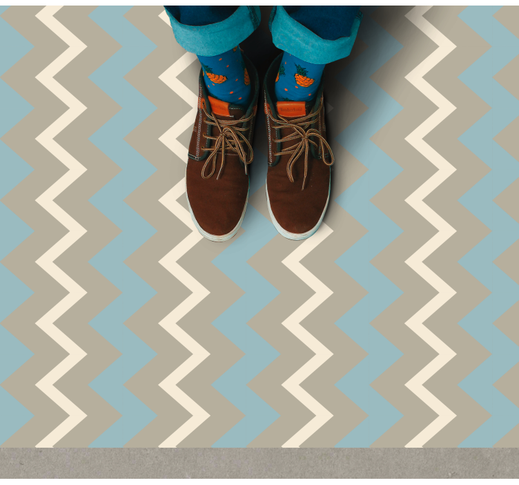 Tapis vinyle rayures style motif à chevrons - TenStickers