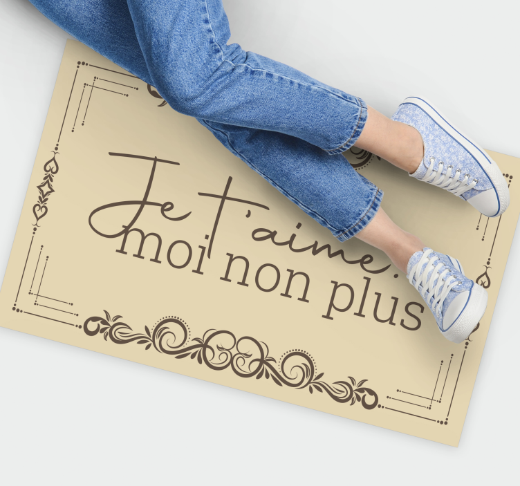 Tapis vinyle rétro chanson Je t'aime - TenStickers