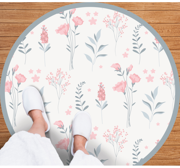 Tapis vinyle plantes motif élégant et fleuri - TenStickers