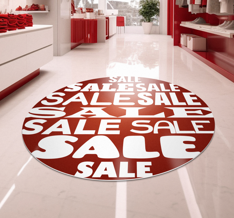 Tapis vinyle rond rouge "Sale" - TenStickers