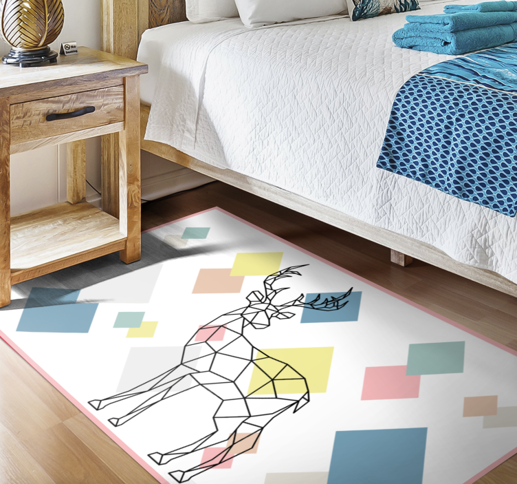 Tapis vinyle animal cerf polygonal - TenStickers