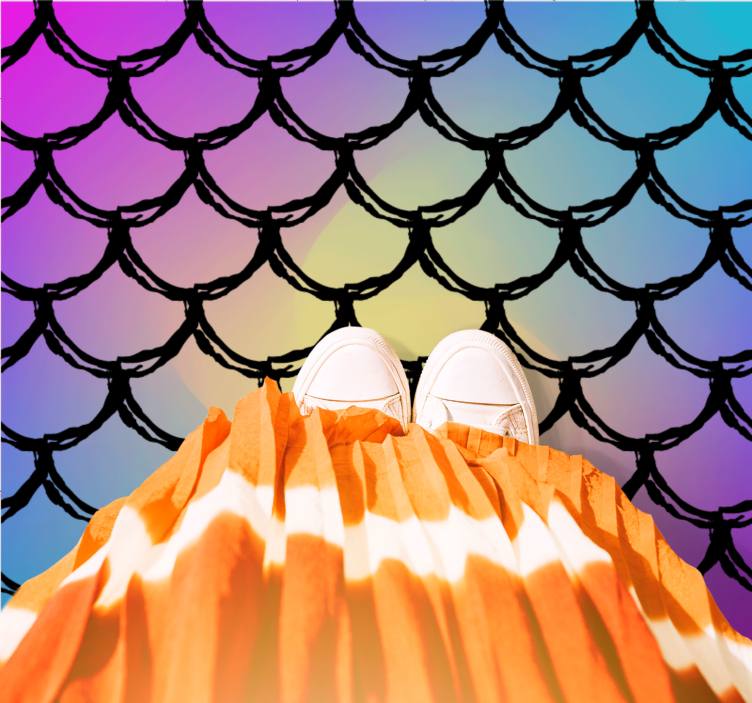 Tapis vinyle route motif écailleux coloré - TenStickers