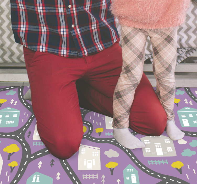 Tapis vinyle route plan de jeu - TenStickers