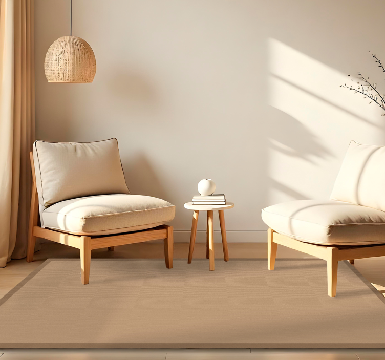 Tapis vinyle salle à manger aspect jute uni - TenStickers