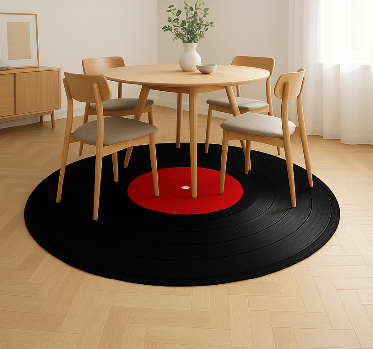 Tapis vinyle salle à manger grand disque vinyle - TenStickers