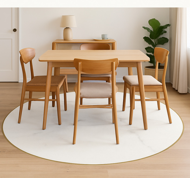 Tapis vinyle salle à manger veine de marbre blanc - TenStickers