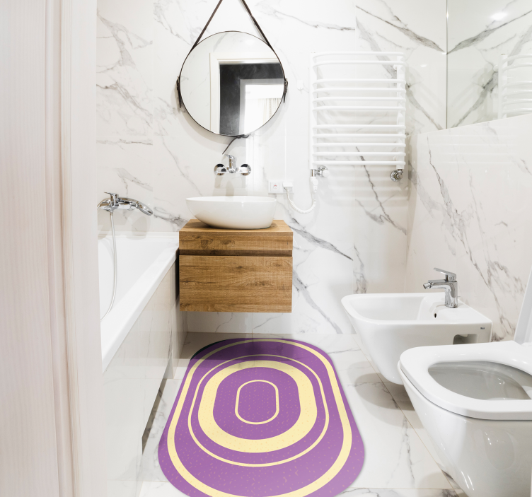 Tapis vinyle salle de bain ellipses concentriques - TenStickers