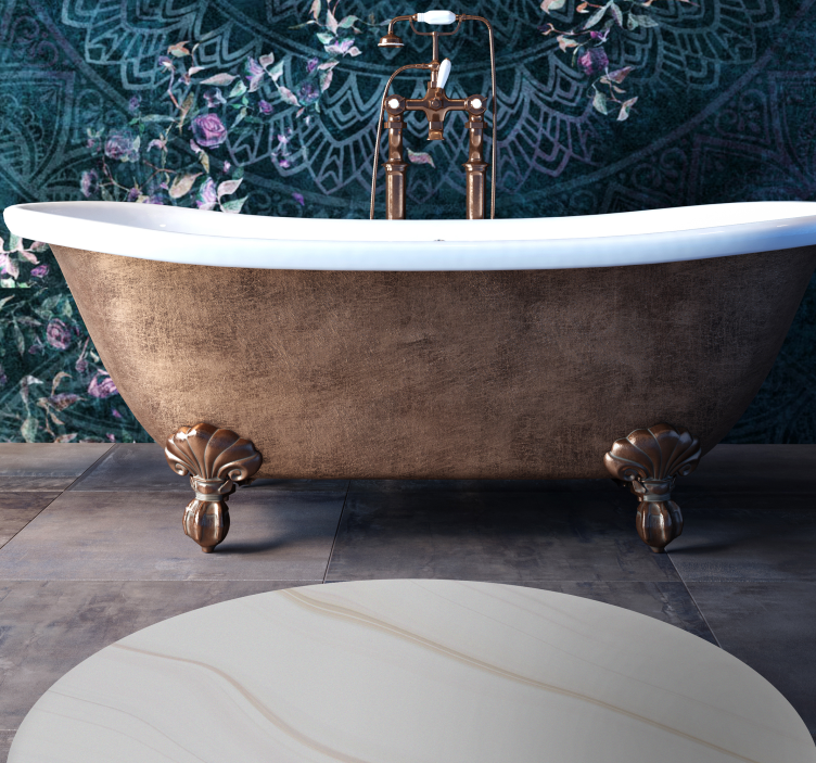 Tapis vinyle salle de bain lignes organiques abstraites - TenStickers