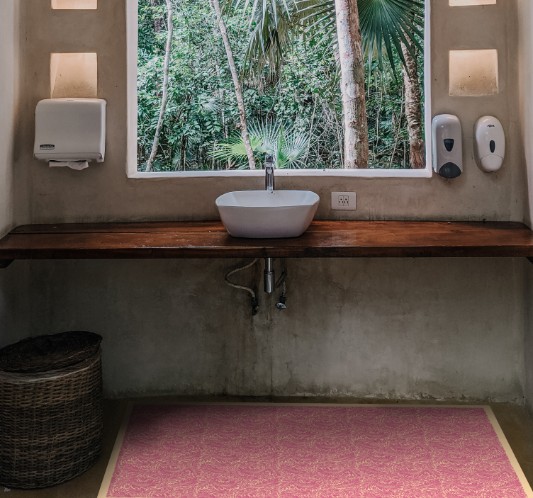 Tapis vinyle salle de bain motif ornemental - TenStickers