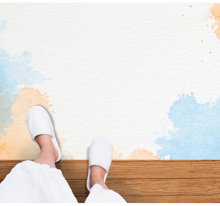 Tapis vinyle salle de bain teintes douces d'aquarelle - TenStickers