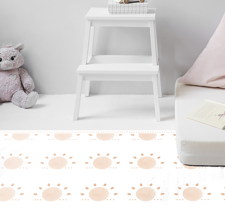 Tapis vinyle soleil abstrait minimaliste - TenStickers