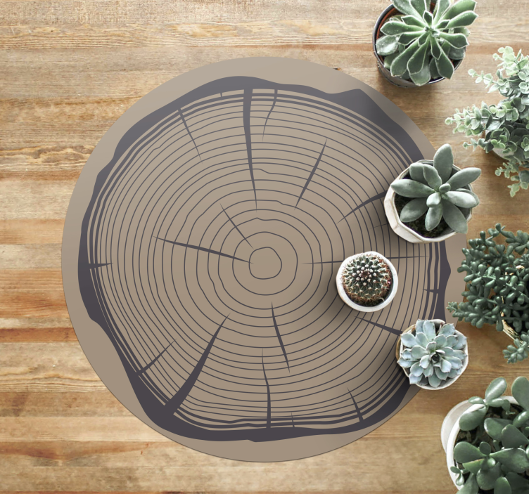 Tapis vinyle rond motif troncs d'arbres - TenStickers