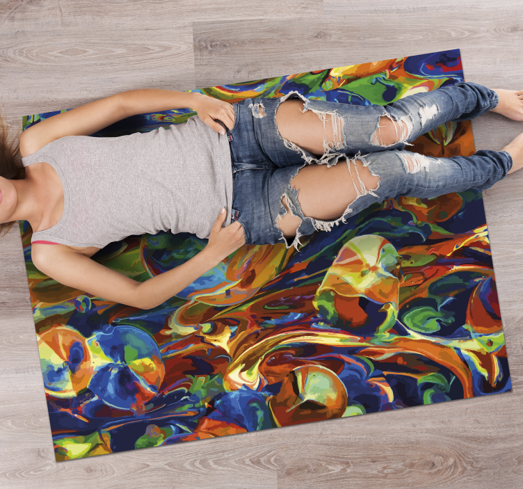 Tapis vinyle textures effets de tourbillon colorés - TenStickers