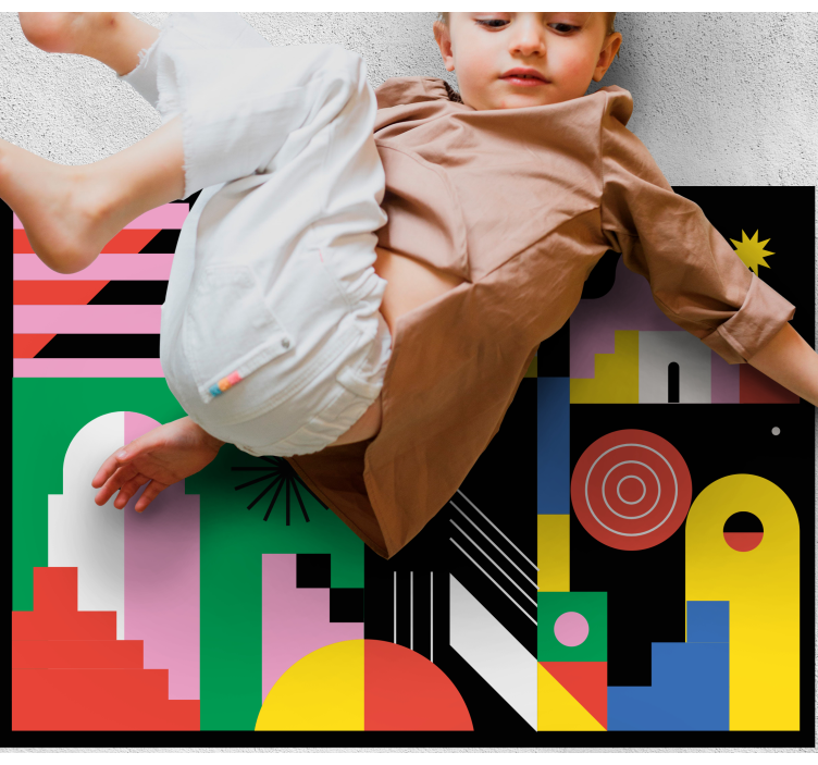 Tapis vinyle géométrique formes modernes et audacieuses - TenStickers
