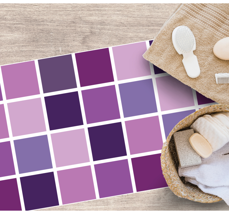 Tapis vinyle salle de bain grille de couleur violette - TenStickers