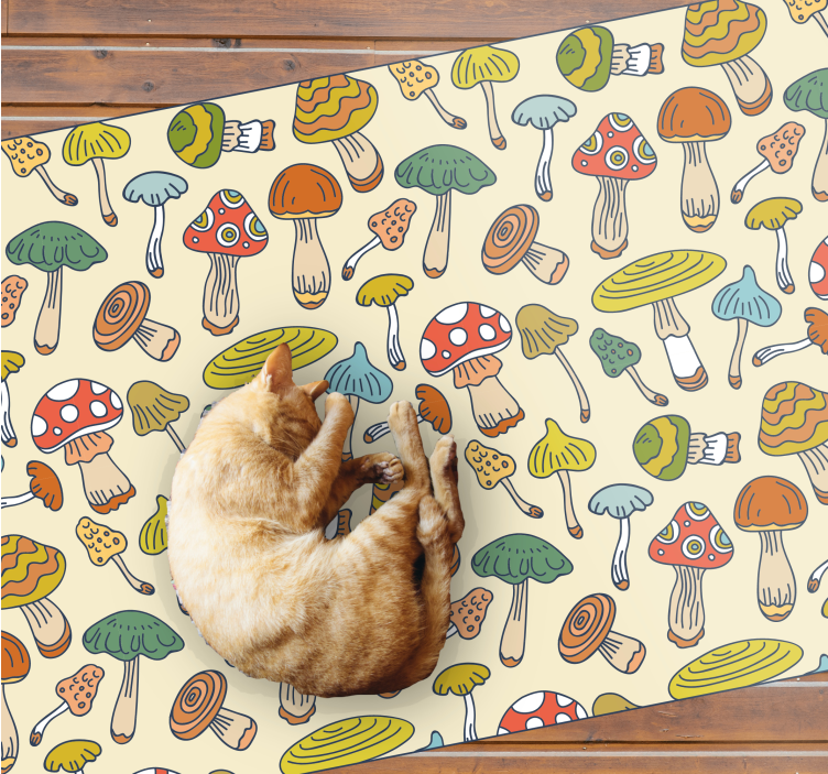 Tapis vinyle cuisine illustration de champignon animé - TenStickers