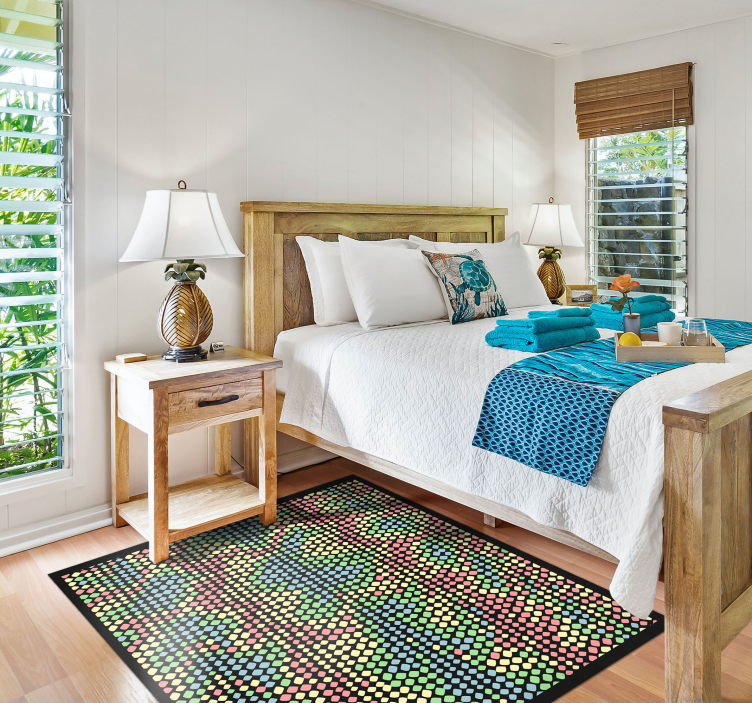 Tapis vinyle texture motif de cercle coloré - TenStickers