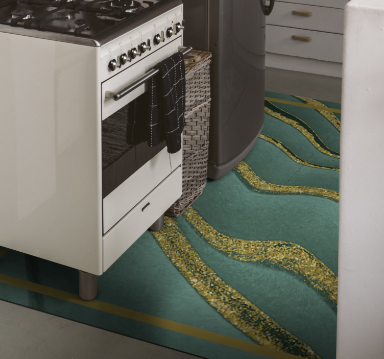 Tapis vinyle marbre motif de vague abstrait - TenStickers