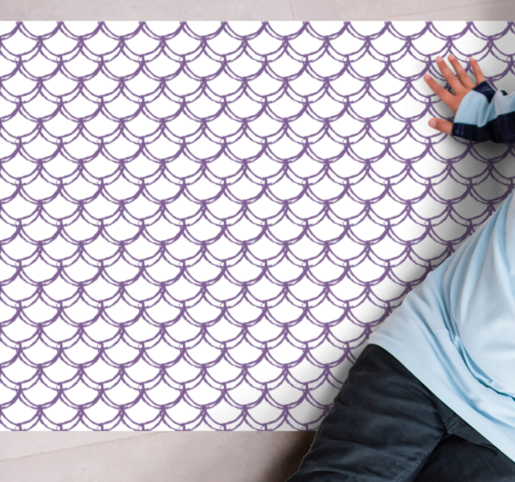 Tapis vinyle salle de bain motif violet festonné - TenStickers