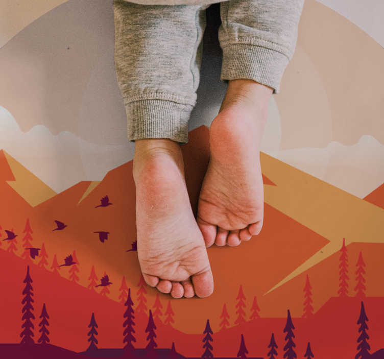 Tapis vinyle texture paysage montagneux - TenStickers