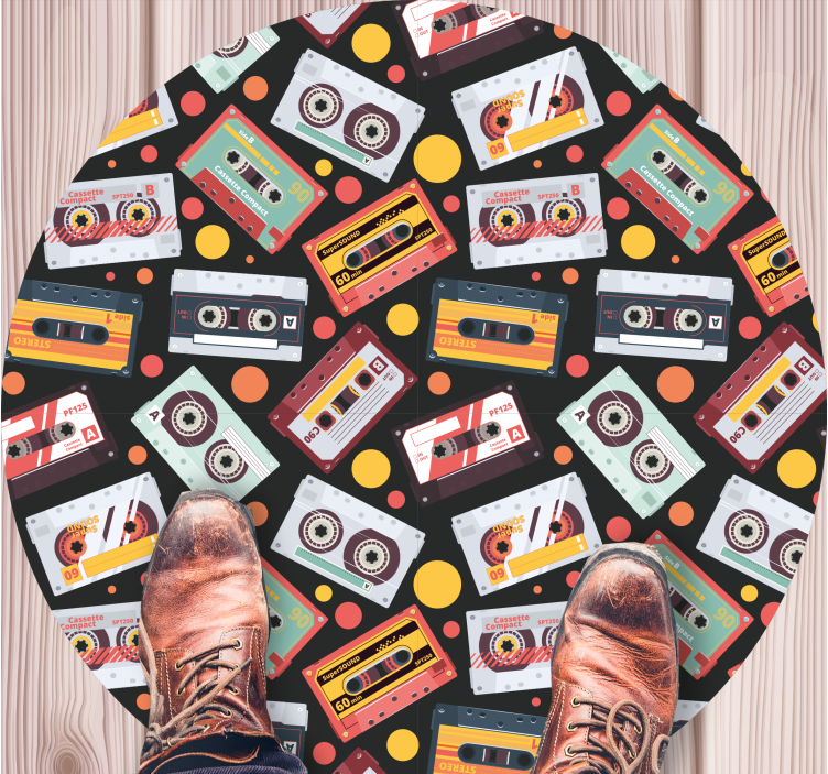 Tapis vinyle vintage motif cassette rétro - TenStickers